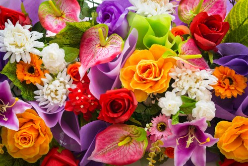 A vibrant bouquet of assorted fresh flowers